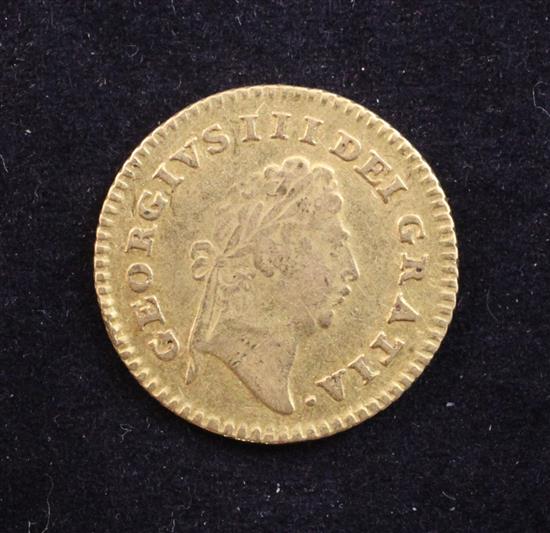 A George III 1798 gold third guinea,